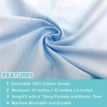 American Baby - Fitted Bassinet Sheet 100% Natural Cotton Jersey Knit, Blue Image 2