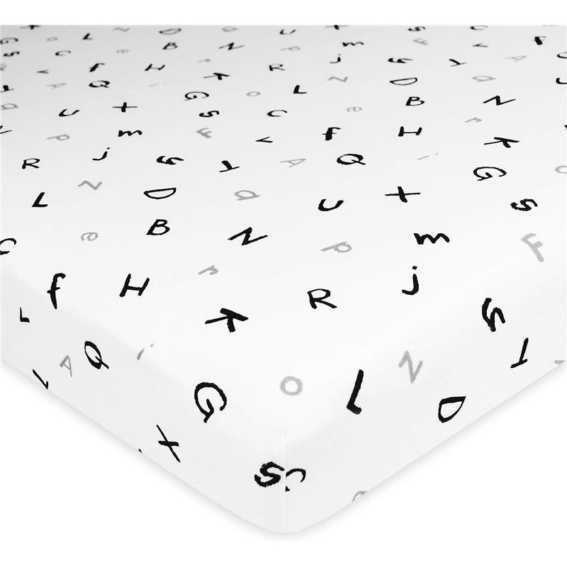 American Baby - Fitted Bassinet Sheet Printed 100% Natural Cotton Jersey Knit, Alphabet Image 1