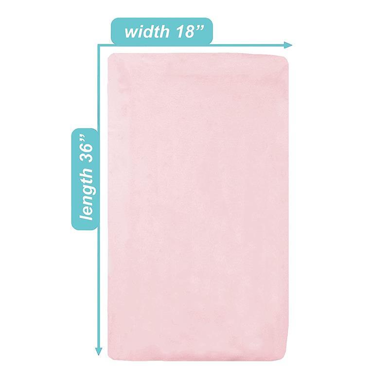 American Baby - Heavenly Soft Chenille Fitted Portable/Mini Crib Sheet, Pink Image 4