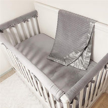 American Baby - Heavenly Soft Chenille Minky Dot Receiving Blanket, Grey Image 2