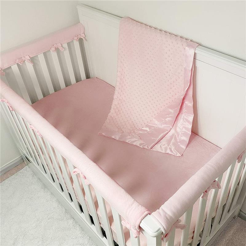 American Baby - Heavenly Soft Chenille Minky Dot Receiving Blanket, Pink Image 2