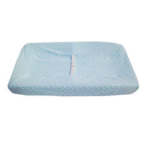 American Baby - Heavenly Soft Minky Dot Fitted Contoured Changing Pad Cover, Blue Image 2
