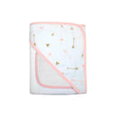 American Baby - Organic Hooded Towel And Washcloth, Gold/Pink Arrows Image 3