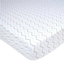 American Baby - Printed 100% Cotton Jersey Knit Fitted Crib Sheet, Blue Zigzag Image 1
