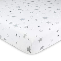 American Baby - Printed 100% Cotton Jersey Knit Fitted Crib Sheet, Super Stars Image 1
