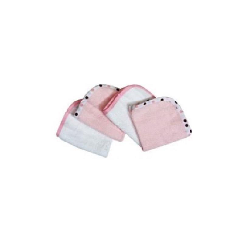 American Baby Terry Washcloth 4-Pack, Pink Image 1