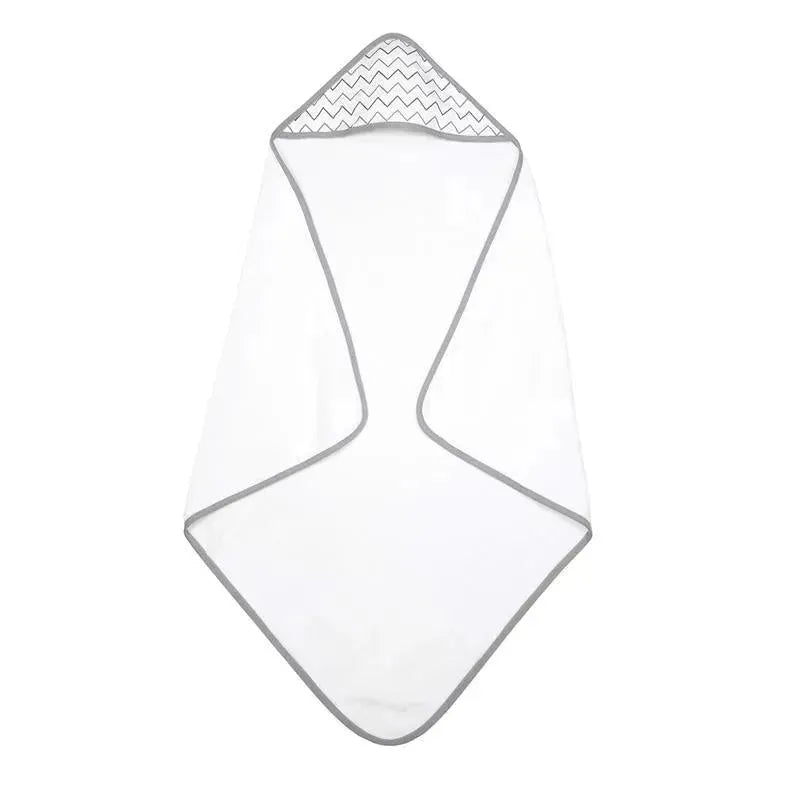 American Baby - TL Care Terry 2 Pack Hooded Towels, Organic Cotton, Grey Stars/Grey Zigzag Image 3