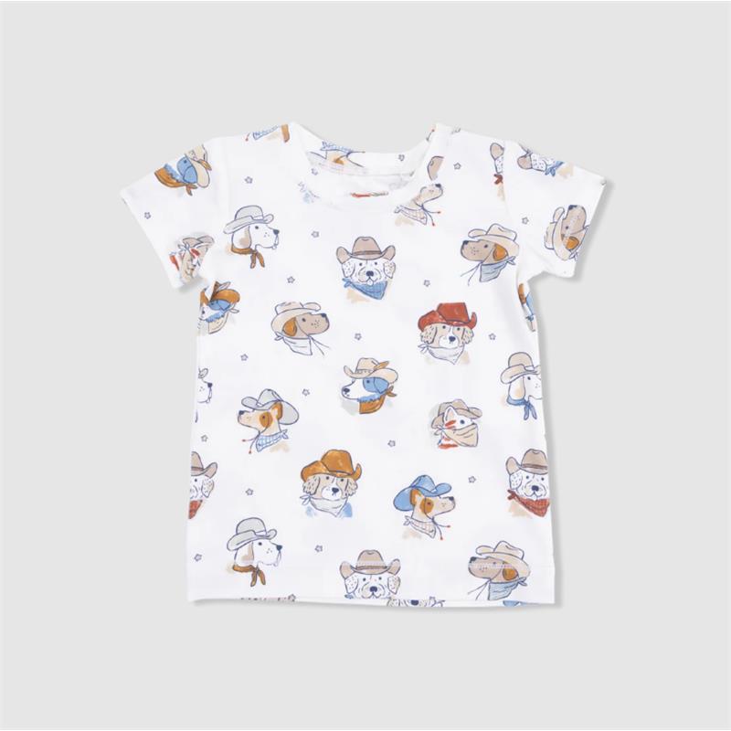 Angel Dear Baby Boy Cowdogs Short Sleeve Loungewear Set Image 3