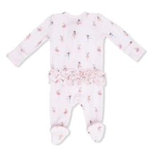 Angel Dear Baby Girl Petite Ballet 2 Way Ruffle Front Zipper Footie Image 2