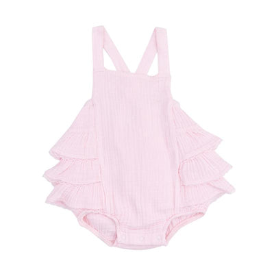 Angel Dear - Baby Girl Solid Muslin Ballerina Ruffle Sunsuit  Image 1