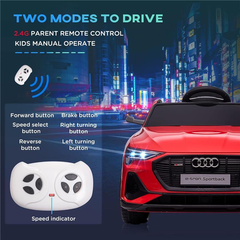 Aosom - Kids Audi Car Battery Powered Ride On Toy with Remote Control, Red Image 5