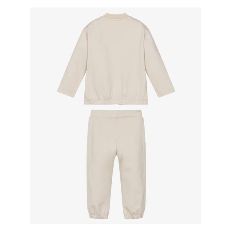 Armani Baby - 2Pk Baby Boy Beige Flocked Logo Tracksuit Image 3