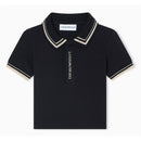 Armani Baby - Baby Boy Short Sleeve Polo Shirt With Piping Detail Navy Image 1