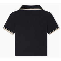 Armani Baby - Baby Boy Short Sleeve Polo Shirt With Piping Detail Navy Image 2