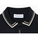 Armani Baby - Baby Boy Short Sleeve Polo Shirt With Piping Detail Navy Image 3