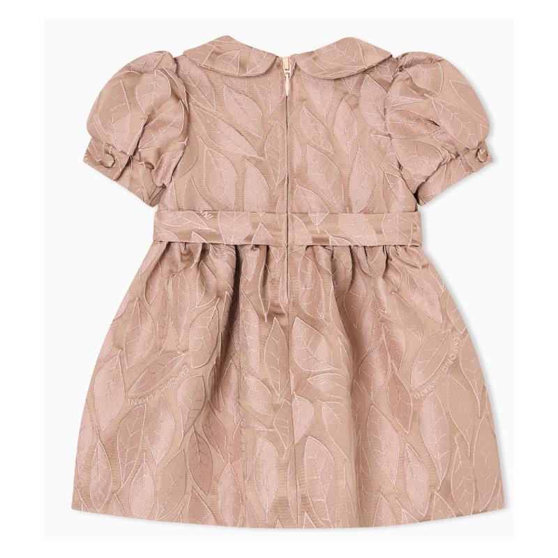 Armani Baby - Baby Girl Leaf Dress With Puff Sleeves Pink Image 3