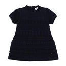 Armani Baby - Baby Girl Short Sleeve Ruffle Dress, Navy Image 1