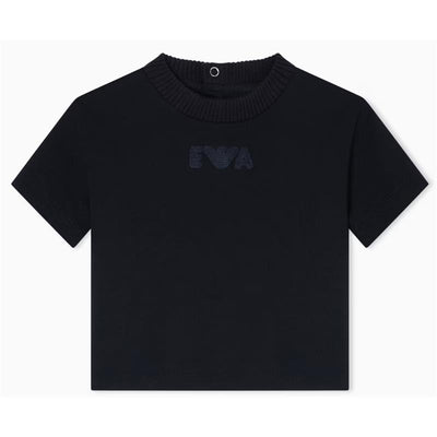 Armani Baby - Boy Ea Logo Short Sleeve T-Shirt, Navy Image 1