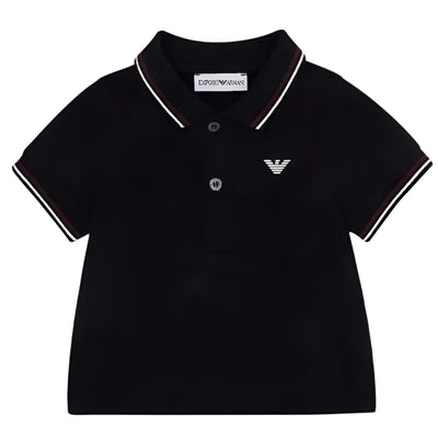 Armani Baby - Boy Essential Short Sleeve Polo, Black Image 1