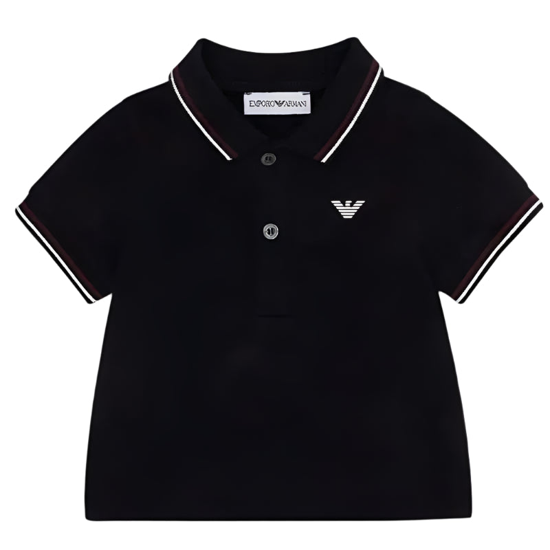 Armani Baby - Boy Essential Short Sleeve Polo, Black Image 3