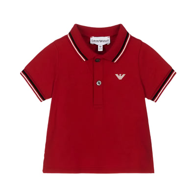 Armani Baby - Boy Essential Short Sleeve Polo, Red Image 1