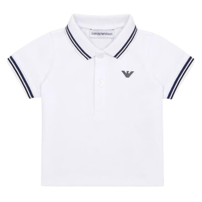 Armani Baby - Boy Essential Short Sleeve Polo, White Image 1