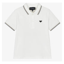 Armani Baby Boy Polo Shirt, White/Blue Image 1