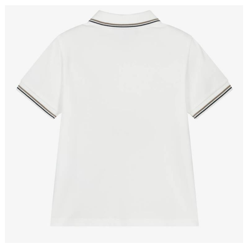 Armani Baby Boy Polo Shirt, White/Blue Image 2