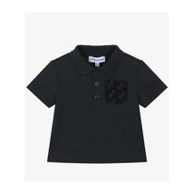 Armani Baby - Boys Short Sleeve Polo Print Pocket Navy Image 1