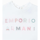 Armani Baby Girl Short Sleeve Logo T-Shirt, White Image 2