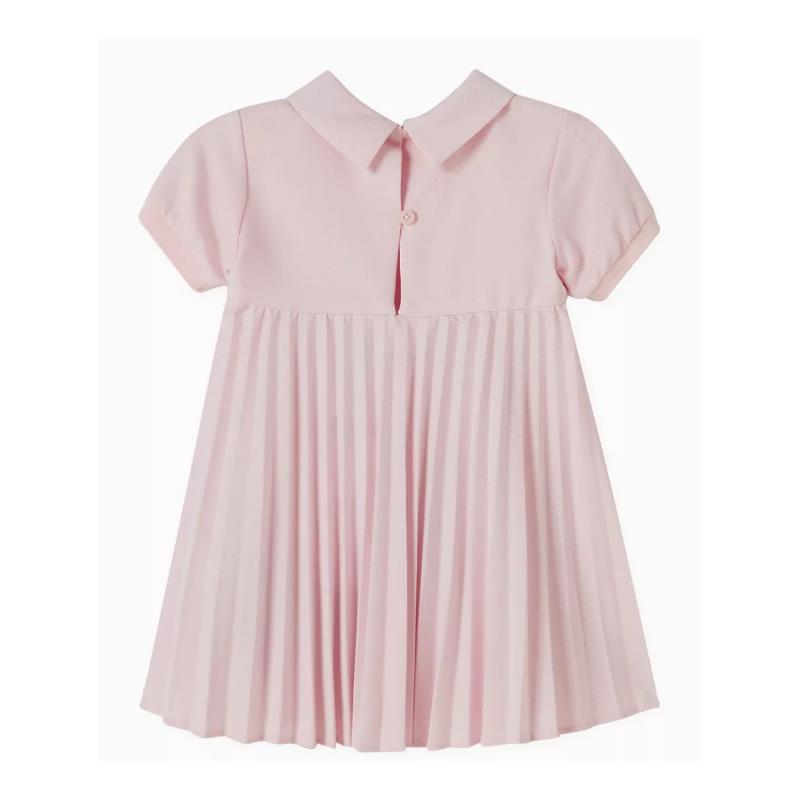Armani Baby Girl Short Sleeve Pleated Dress Lilac Image 2