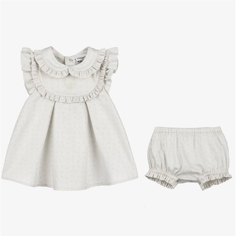 Armani Baby - Girls Logo Dress With Shorts Grey Image 3