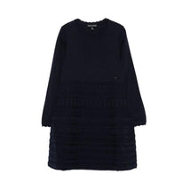 Armani Baby - Girls Long Sleeve Ruffle Dress, Navy Image 1