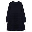 Armani Baby - Girls Long Sleeve Ruffle Dress, Navy Image 3