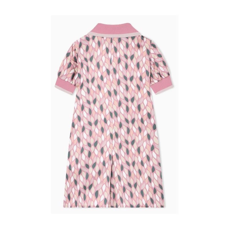 Armani Baby - Girls Short Sleeve Collared Dress, Pink Image 3