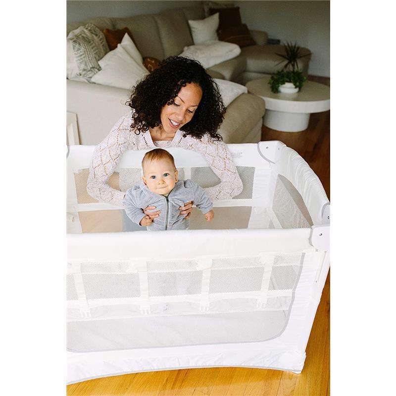 Arms Reach Ideal Ezee - 3 In 1 Solid With Skirt, Co-Sleeper Bassinet, Playard - White Image 4
