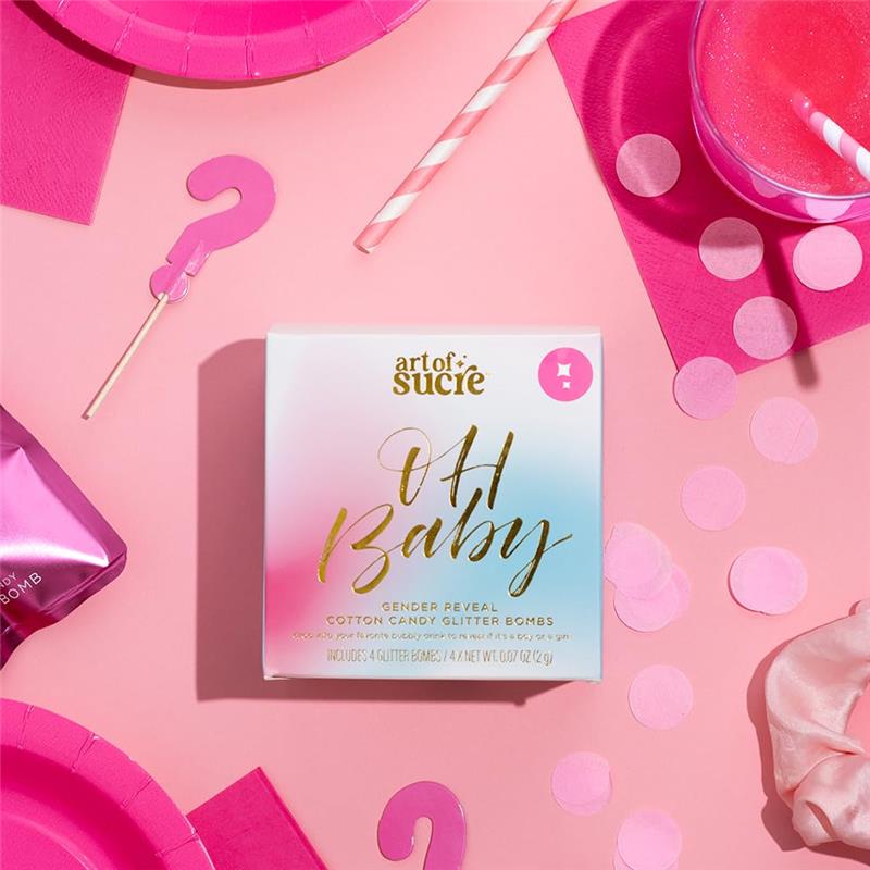 Art Of Sucre Pink Gender Reveal Cotton Candy Drink Glitter Bombs Image 2