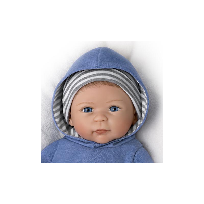 Ashton Drake - Caleb Silicone Doll, Blue Outfit Image 2