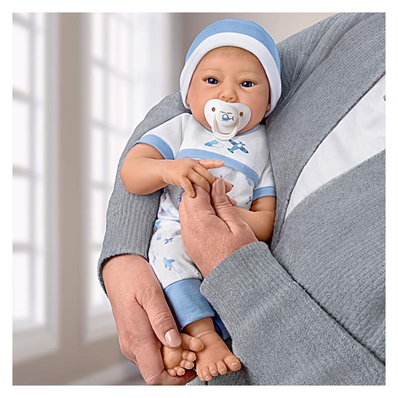 Ashton Drake - New To The Crew TrueTouch Authentic Silicone Baby Boy Doll Image 2