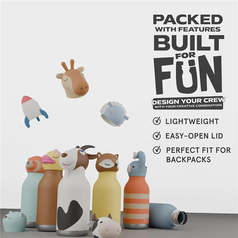 Asobu Stainless Steel Water Bottle with Silicone Bear Head Image 4