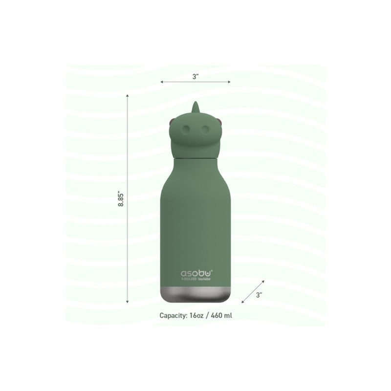 Asobu Stainless Steel Water Bottle with Silicone Dinosaur Head Image 6