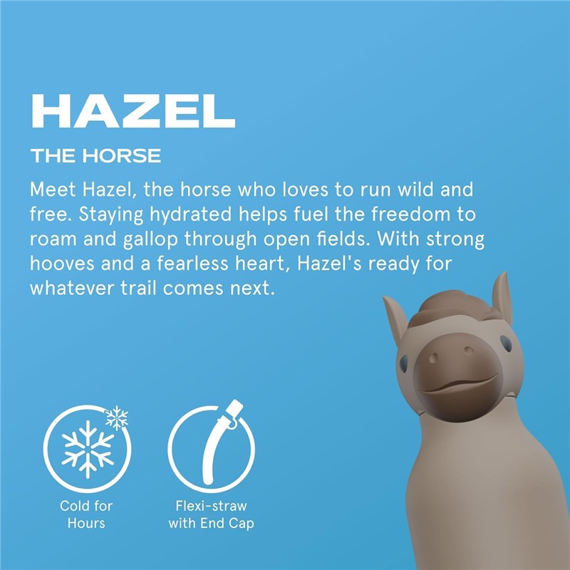 Asobu - Stainless Steel Bottle Silicone Head Horse Image 3