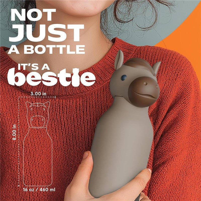 Asobu - Stainless Steel Bottle Silicone Head Horse Image 5