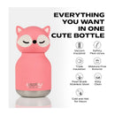 Asobu - Stainless Steel Bottle Silicone Head Mini Pink Fox Image 2