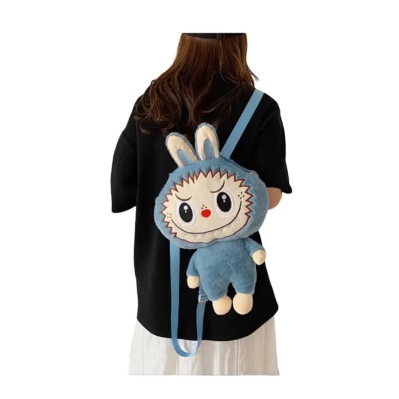 Auraquise - Kids Girls Labubu Soft Plush Backpack Large-Capacity Chara