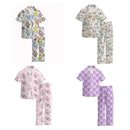 Auraquise - Labubu Print Fall Pajama Set Soft & Cozy Short Sleeve & Long Pants, Pink Image 2