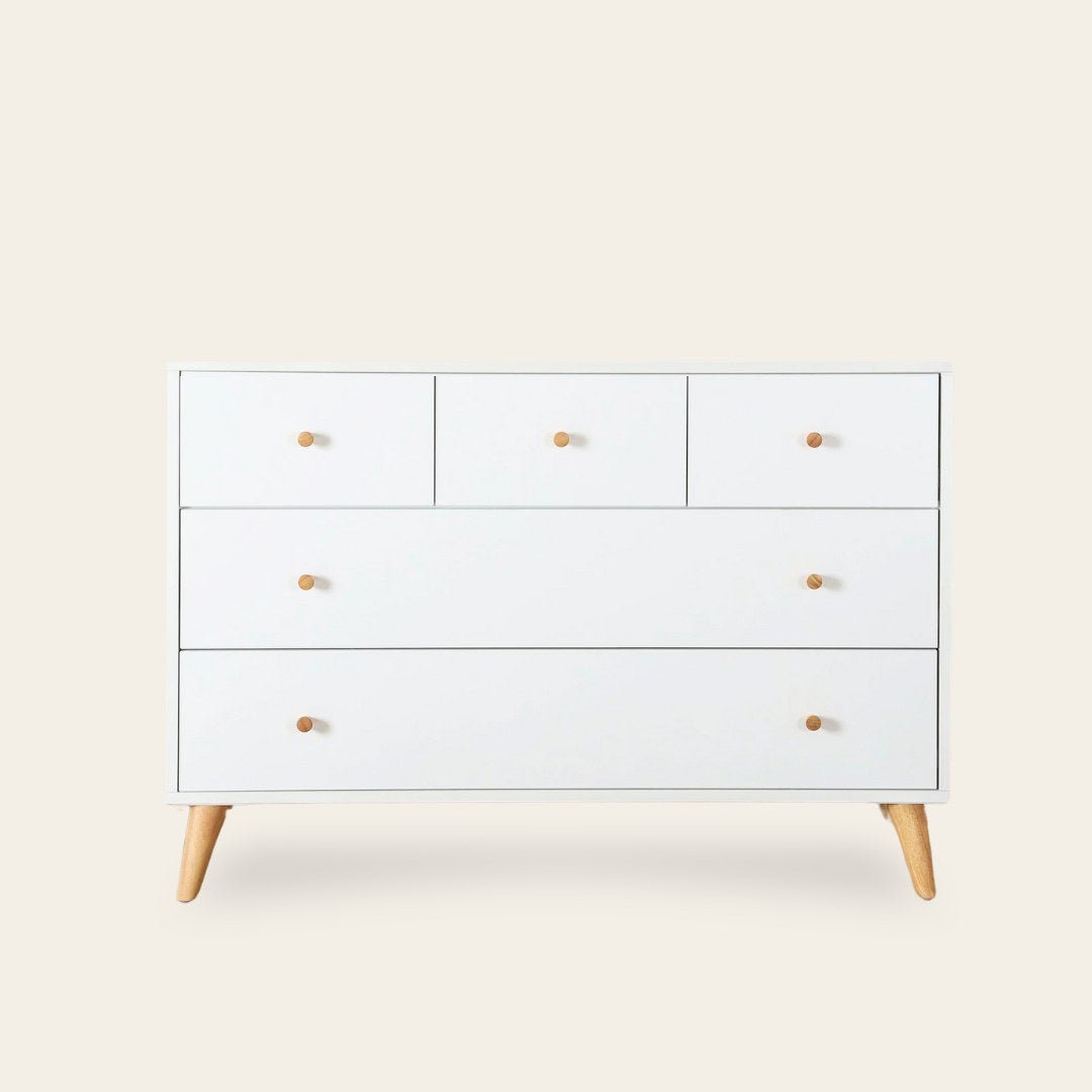 Austin 5-Drawer Dresser, White/Red Oak Austin 5-Drawer Dresser, White/Red Oak