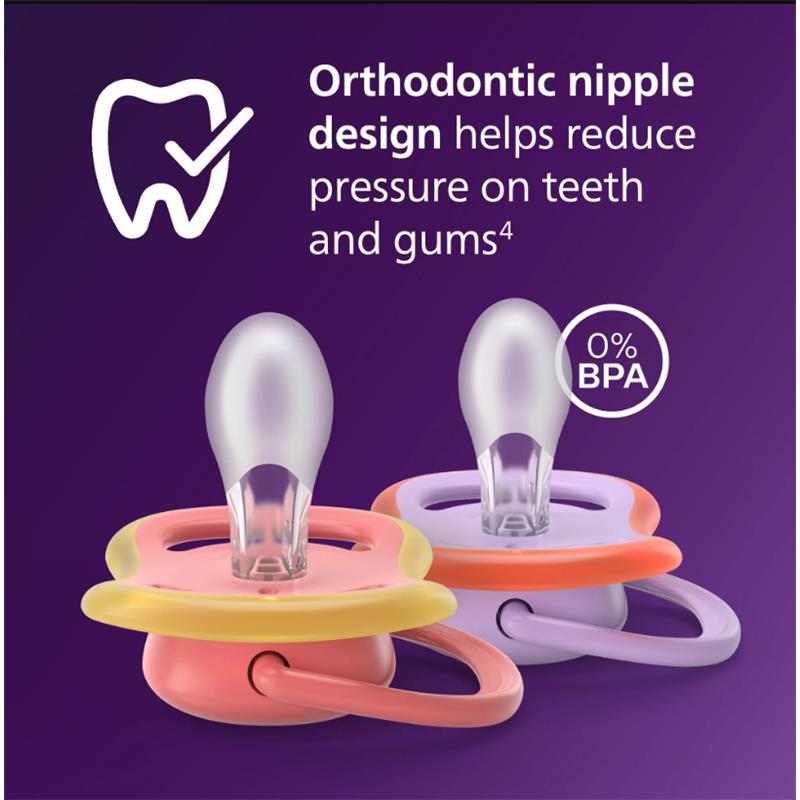 Avent 2Pk Ultra Air Pacifier 18M+, Chameleon/Monkey Image 4