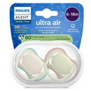 Avent 2Pk Ultra Air Pacifier 6-18M, Sand/Pastel Warm Green Image 2