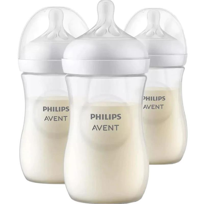 Avent - 3Pk Natural Baby Bottle With Natural Response Nipple, Clear, 9Oz Image 1